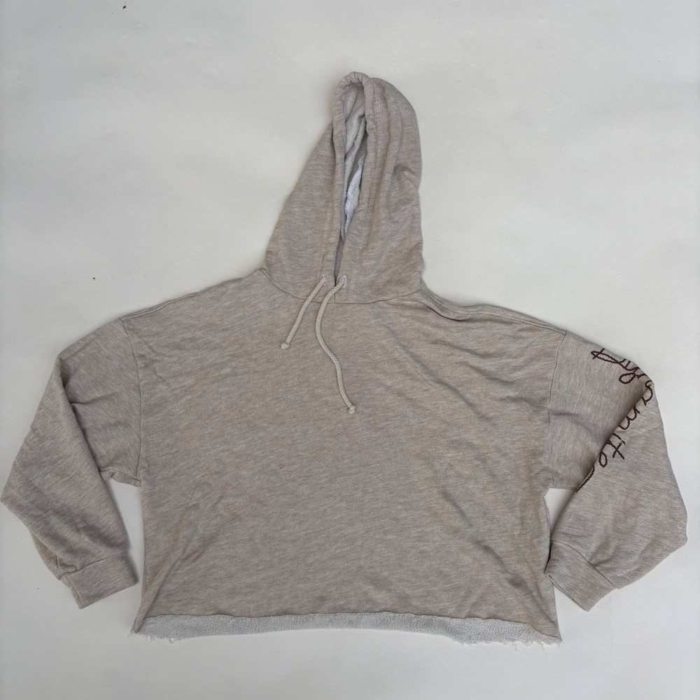 FP Movement Free People Dynamite Cropped Hoodie Oatmeal Heather Small MHD20231